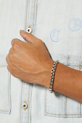 Extra-Large Box Sterling Silver Chain Bracelet